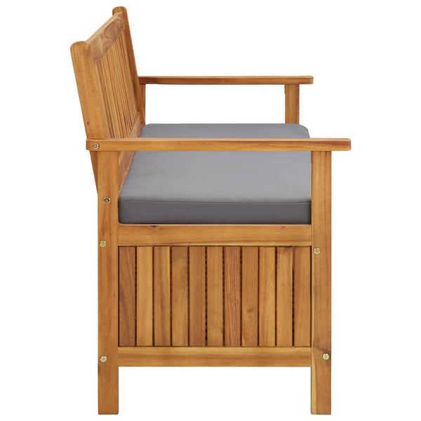 vidaXL Garden Bench with Storage and Cushion 148 cm Solid Acacia Wood