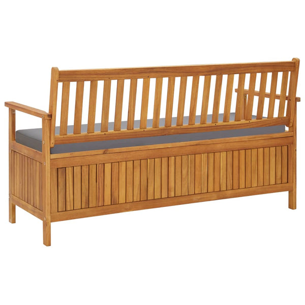 vidaXL Garden Bench with Storage and Cushion 148 cm Solid Acacia Wood