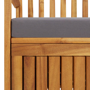 vidaXL Garden Bench with Storage and Cushion 148 cm Solid Acacia Wood