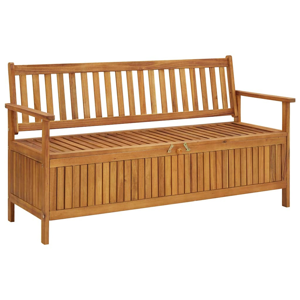 vidaXL Garden Bench with Storage 148 cm Solid Acacia Wood