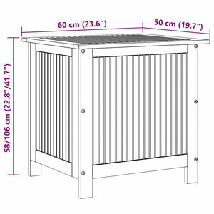 vidaXL Garden Storage Box 60x50x58 cm Solid Acacia Wood