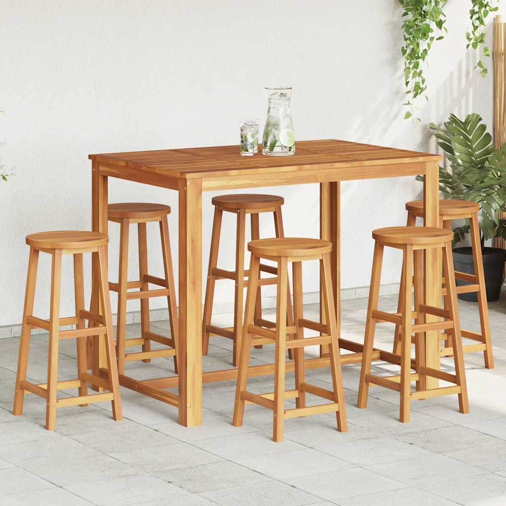 vidaXL Bar Stools 6 pcs Solid Acacia Wood