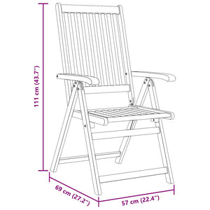vidaXL Folding Garden Chairs 3 pcs. Solid Acacia Wood