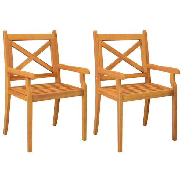 vidaXL Garden Dining Chairs 2 pcs Solid Acacia Wood