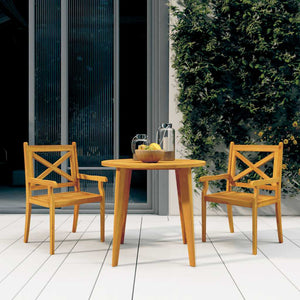 vidaXL Garden Dining Chairs 2 pcs Solid Acacia Wood