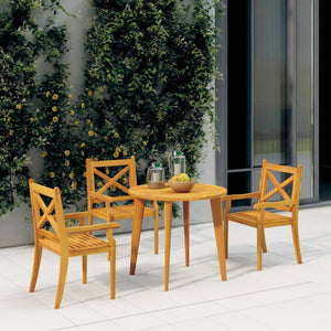 vidaXL Garden Dining Chairs 3 pcs Solid Acacia Wood