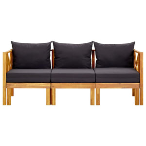vidaXL 3-Seater Garden Bench with Cushions 179 cm Solid Acacia Wood