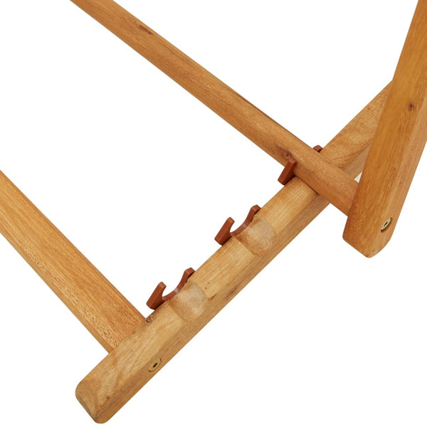 vidaXL Foldable Beach Chair Solid Eucalyptus Wood and Fabric Cream