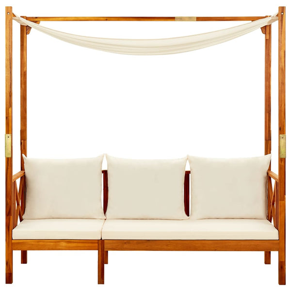 vidaXL Garden Bench with Sun Canopy Solid Acacia Wood