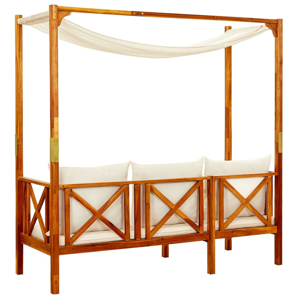 vidaXL Garden Bench with Sun Canopy Solid Acacia Wood