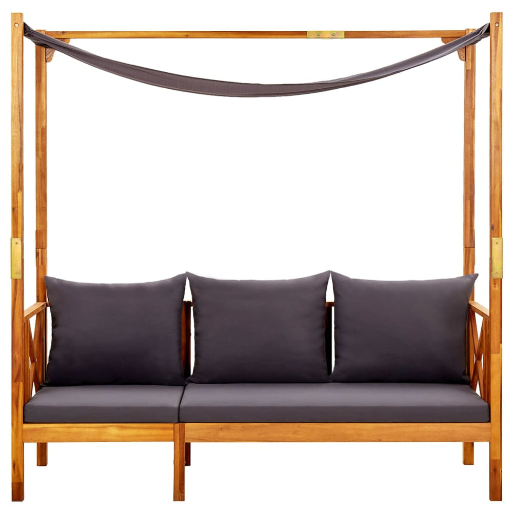 vidaXL Garden Bench with Sun Canopy Solid Acacia Wood