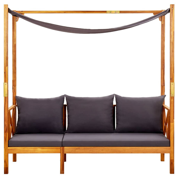 vidaXL Garden Bench with Sun Canopy Solid Acacia Wood