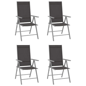 vidaXL Folding Garden Chairs 4 pcs. Textilene Black
