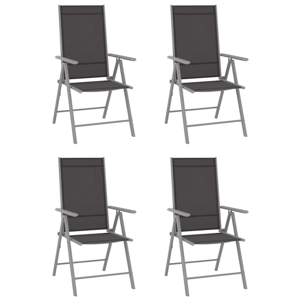 vidaXL Folding Garden Chairs 4 pcs. Textilene Black
