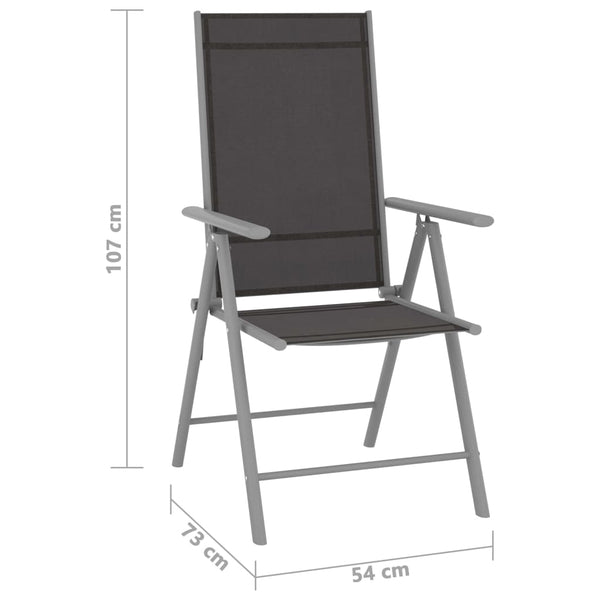 vidaXL Folding Garden Chairs 4 pcs. Textilene Black