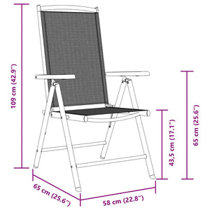 vidaXL Folding Garden Chairs 6 pcs Textilene Black