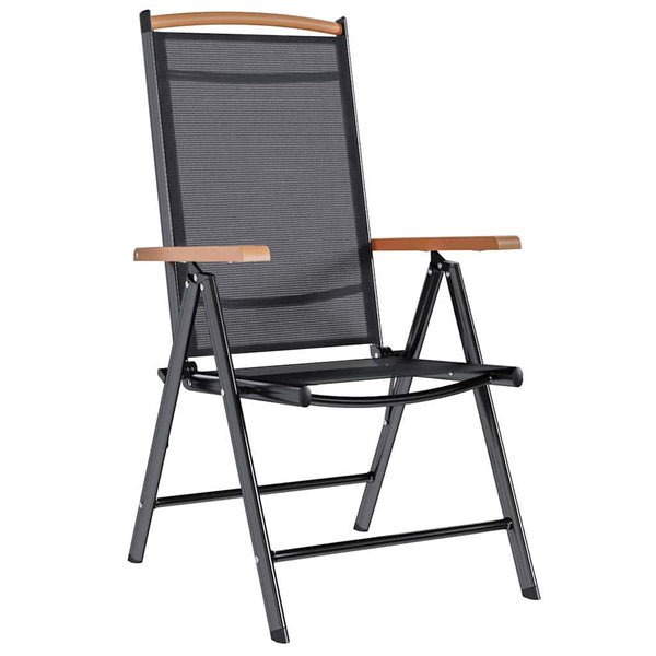 vidaXL Folding Garden Chairs 6 pcs Textilene Black