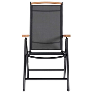 vidaXL Folding Garden Chairs 6 pcs Textilene Black