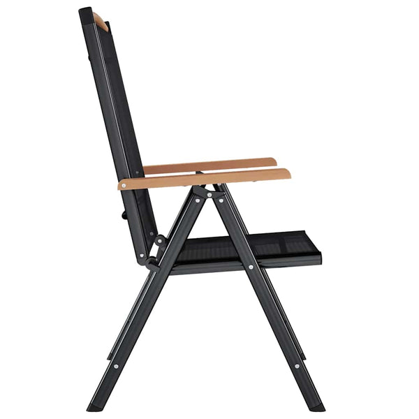 vidaXL Folding Garden Chairs 6 pcs Textilene Black