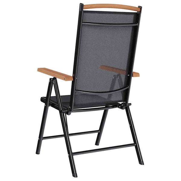 vidaXL Folding Garden Chairs 6 pcs Textilene Black