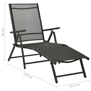 vidaXL 3-Piece Garden Lounge Set Textilene and Aluminum Black