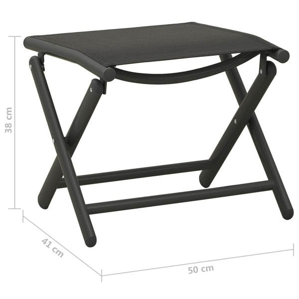 vidaXL 3-Piece Garden Lounge Set Textilene and Aluminum Black