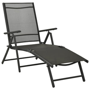 vidaXL 3-Piece Garden Lounge Set Textilene and Aluminum Black
