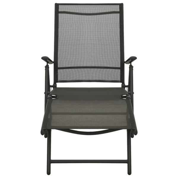 vidaXL 3-Piece Garden Lounge Set Textilene and Aluminum Black