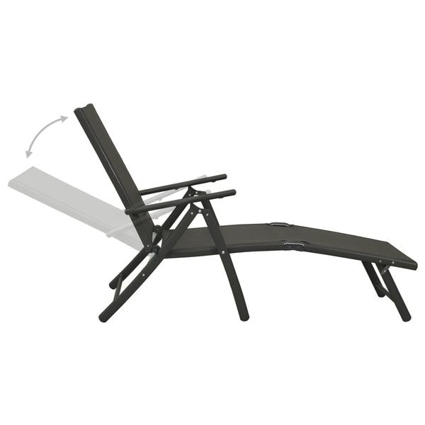 vidaXL 3-Piece Garden Lounge Set Textilene and Aluminum Black