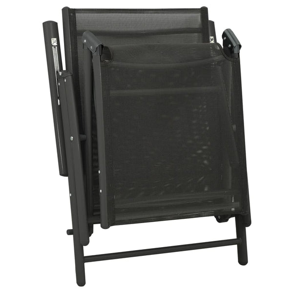 vidaXL 3-Piece Garden Lounge Set Textilene and Aluminum Black