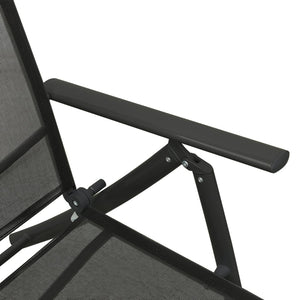 vidaXL 3-Piece Garden Lounge Set Textilene and Aluminum Black