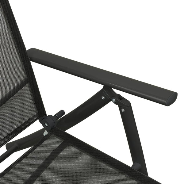 vidaXL 3-Piece Garden Lounge Set Textilene and Aluminum Black