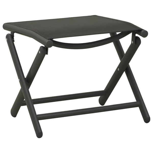 vidaXL 3-Piece Garden Lounge Set Textilene and Aluminum Black