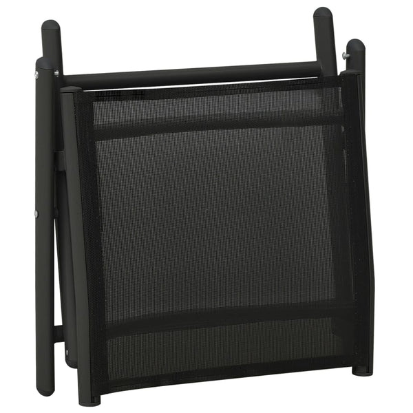 vidaXL 3-Piece Garden Lounge Set Textilene and Aluminum Black