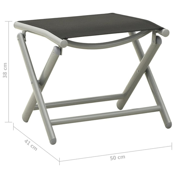 vidaXL 3-Piece Garden Lounge Set Textilene and Aluminum Silver