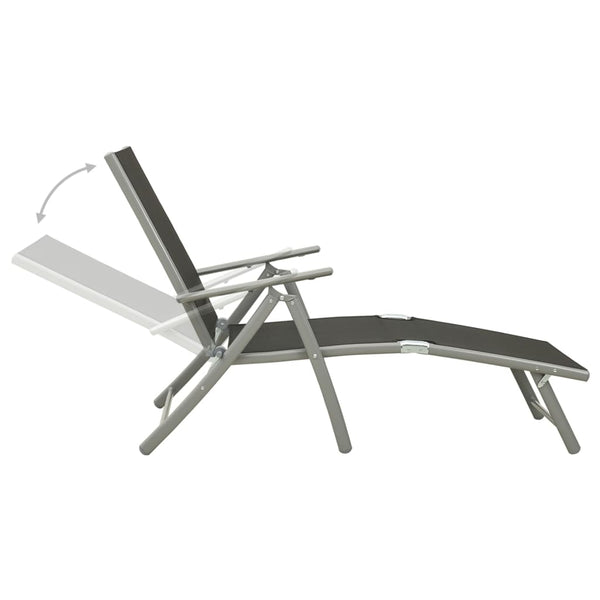 vidaXL 3-Piece Garden Lounge Set Textilene and Aluminum Silver