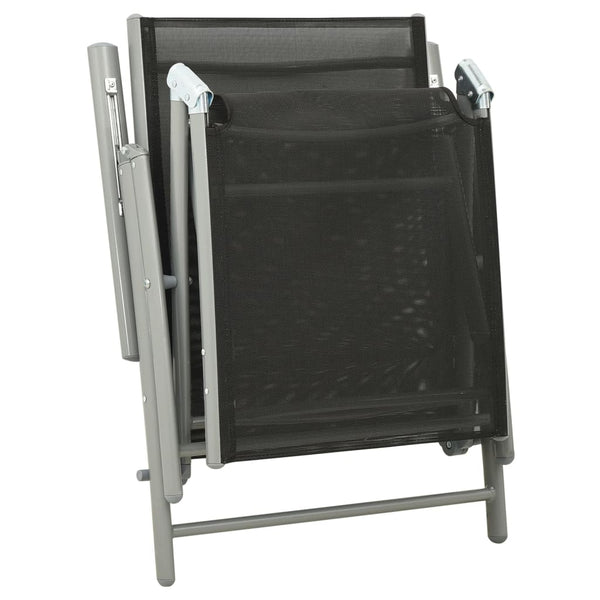 vidaXL 3-Piece Garden Lounge Set Textilene and Aluminum Silver