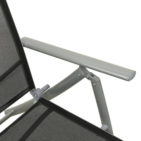 vidaXL 3-Piece Garden Lounge Set Textilene and Aluminum Silver