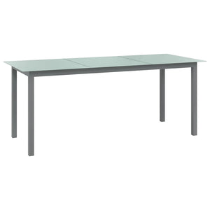 vidaXL Garden Table Light Gray 190x90x74 cm Aluminum and Glass