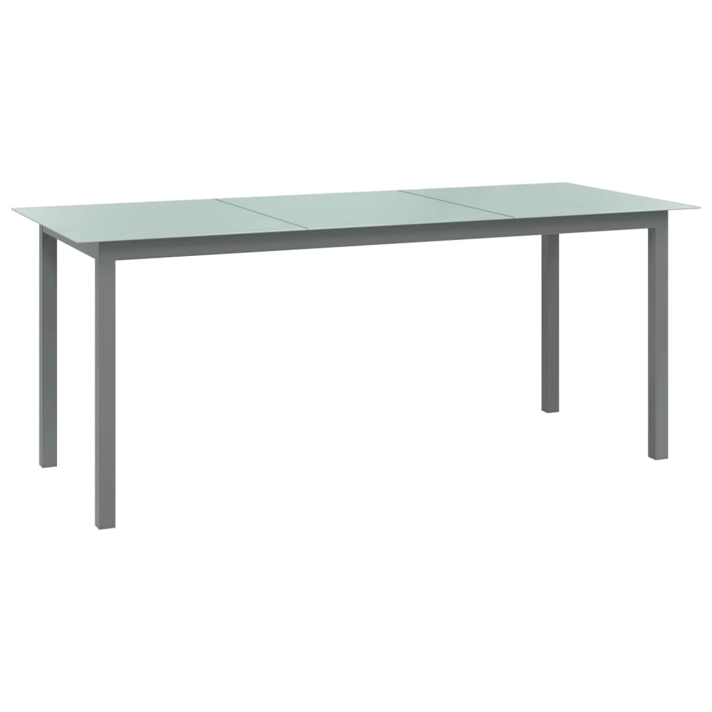 vidaXL Garden Table Light Gray 190x90x74 cm Aluminum and Glass
