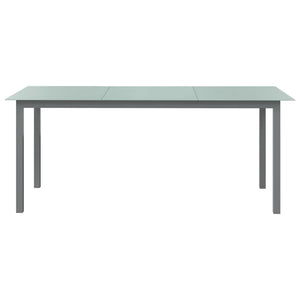 vidaXL Garden Table Light Gray 190x90x74 cm Aluminum and Glass