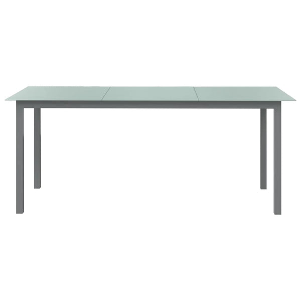 vidaXL Garden Table Light Gray 190x90x74 cm Aluminum and Glass