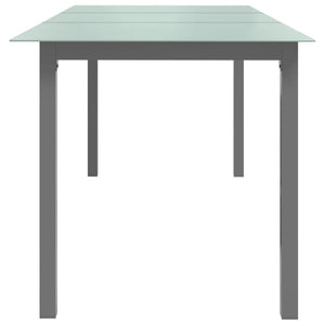 vidaXL Garden Table Light Gray 190x90x74 cm Aluminum and Glass