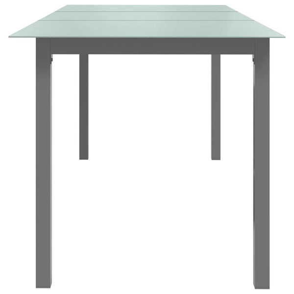 vidaXL Garden Table Light Gray 190x90x74 cm Aluminum and Glass