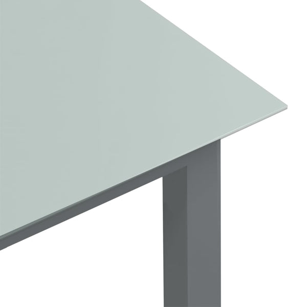 vidaXL Garden Table Light Gray 190x90x74 cm Aluminum and Glass