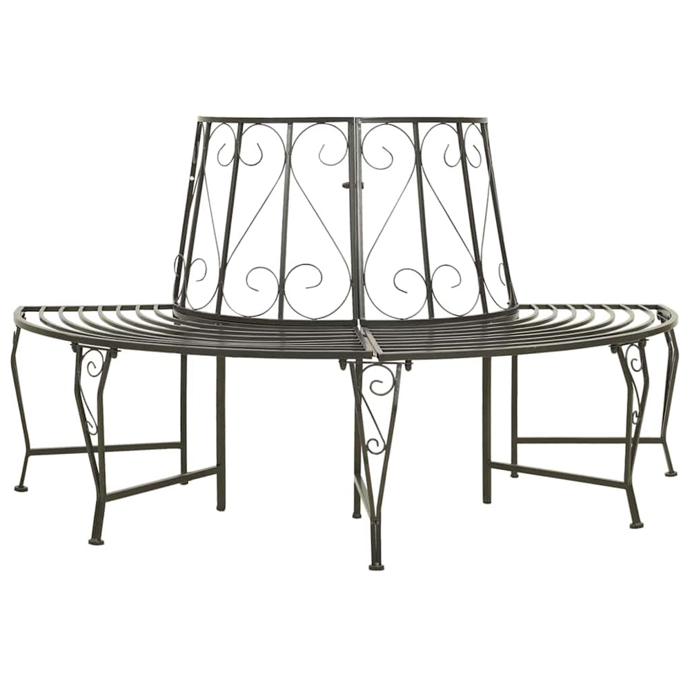 vidaXL Tree Bench Half-Round 160 cm Steel