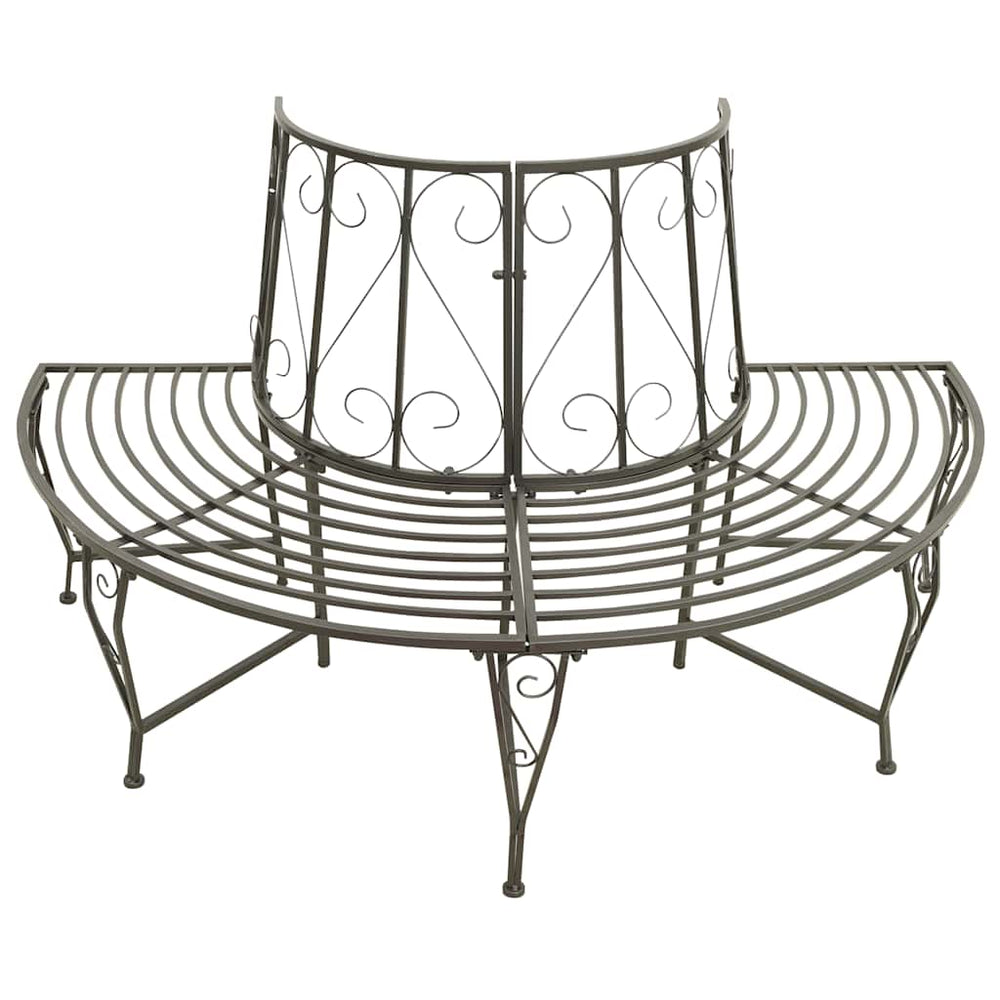 vidaXL Tree Bench Half-Round 160 cm Steel