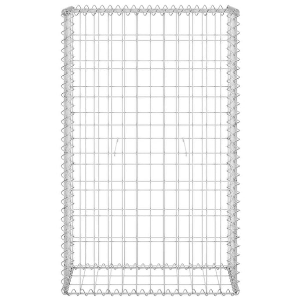 Gabionenwand mit Abdeckung Verzinkter Stahl 60x30x100 cm