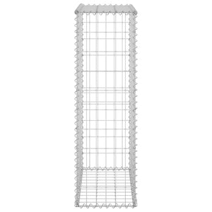 Gabionenwand mit Abdeckung Verzinkter Stahl 60x30x100 cm