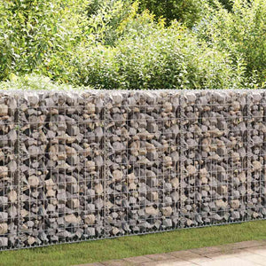 Gabionenwand mit Abdeckung Verzinkter Stahl 60x30x100 cm
